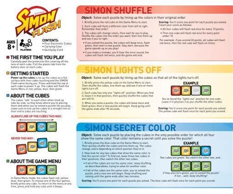 Simon Flash 32730 Instructions - Hasbro | Simon, Instruction, Hasbro