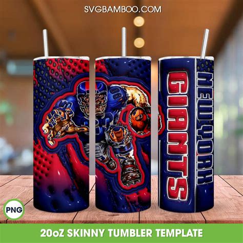 New York Giants Mascot 3D Inflated Tumbler Wrap PNG