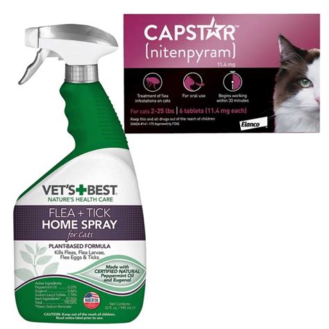 Vet's Best Flea & Tick Home Spray + Capstar Flea Oral Treatment for ...