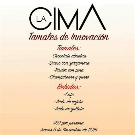 Menu at La Cima Restaurante-Escuela, Naucalpan