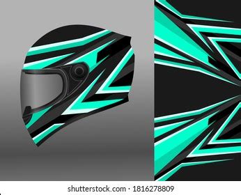 Helmet Wrap Design Green Light Theme Stock Vector (Royalty Free) 1816278809