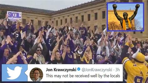 Traveling Vikings fans invaded the Rocky Steps and gave the Rocky ...