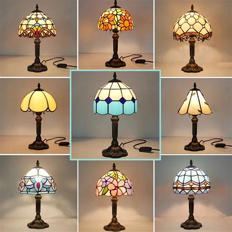 Vintage Retro Stained Glass Tiffany Table Lamp 110V 220V Creative Art Turkish Mosaic Lamps ...