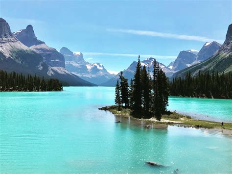 Canoed 28km yesterday on Maligne Lake in Jasper Alberta. This is where ...