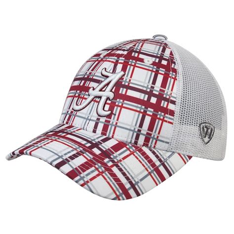 Top of the World Alabama Crimson Tide Empire Plaid Adjustable Hat ...