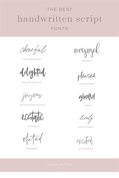 The Best Handwritten Script Fonts for Branding Design — Three Hellos | Artisan Branding, Web ...
