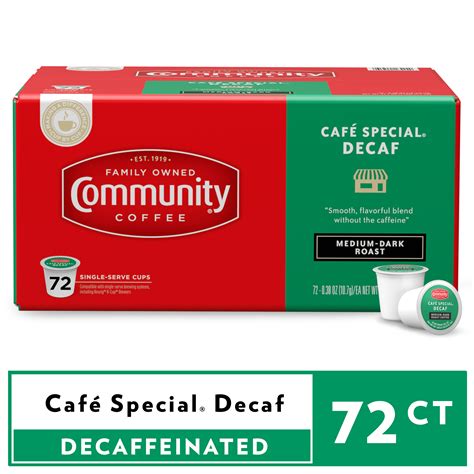 Community Coffee Cafe Special® Decaf Pods for Keurig K-cups 72 Count ...