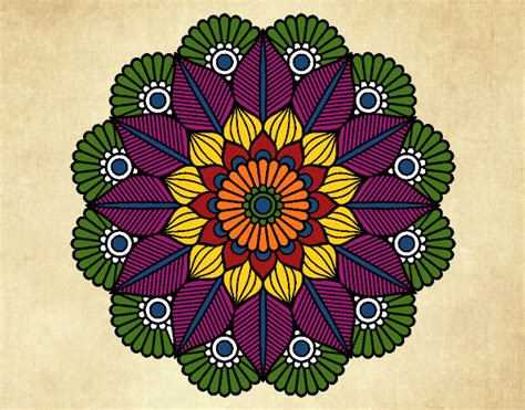 Colored page Mandala vegetable garden painted by User not registered