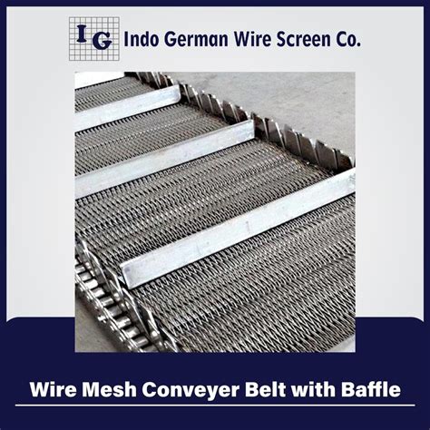 Weave Type Wire Mesh Conveyer Belt with Baffle, For Industrial ...