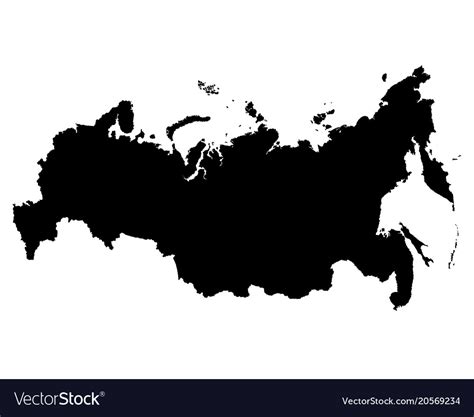 Map of russia outline the Royalty Free Vector Image