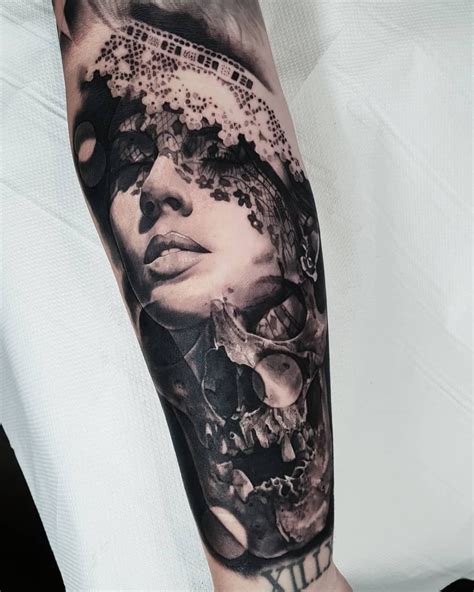 Black and gray detailed tattoo realism by Nick Imms | iNKPPL | Portrait tattoo sleeve, White ...