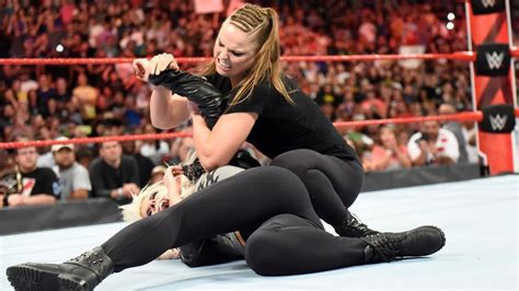 WATCH: Ronda Rousey breaks suspension by attacking Alexa Bliss on Raw ...