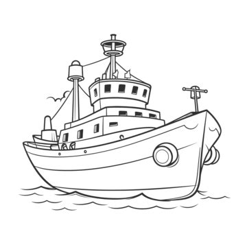 Coloring Book Boat PNG Transparent Images Free Download | Vector Files | Pngtree