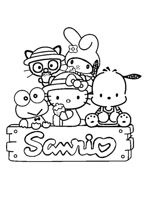 Hello Kitty and friends from Sanrio - Sanrio Coloring Pages for Kids