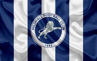 Download wallpapers Millwall FC, logo, silk flag, emblem, 4k, Millwall ...