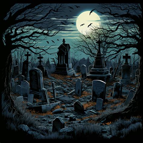 Halloween Spooky Graveyard T Shirt DTF Printing Image File Design Print Ready Clip Art Two Image ...