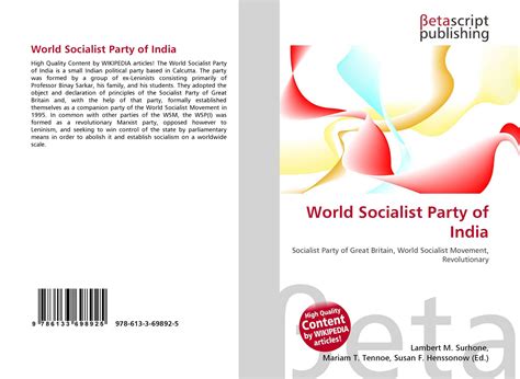 World Socialist Party of India, 978-613-3-69892-5, 6133698926 ...