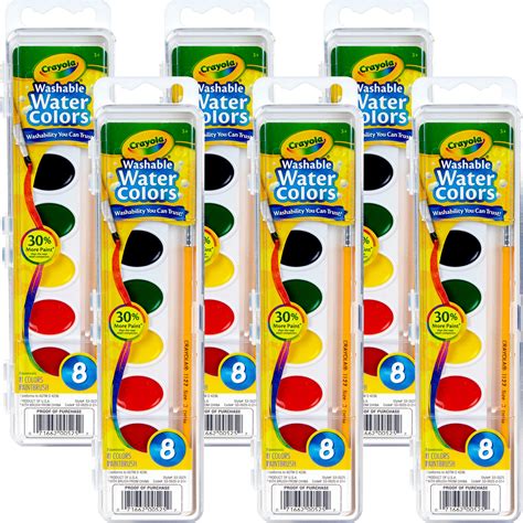 Crayola Washable Watercolors 8 Colors, Multipack Of 6- - Walmart.com