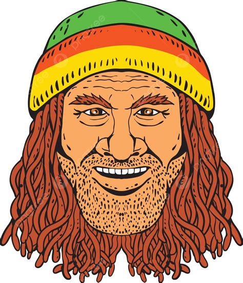 Rastafarian Head Front Drawing Color Parallel Line Handmade Hand Drawn Vector, Parallel Line ...