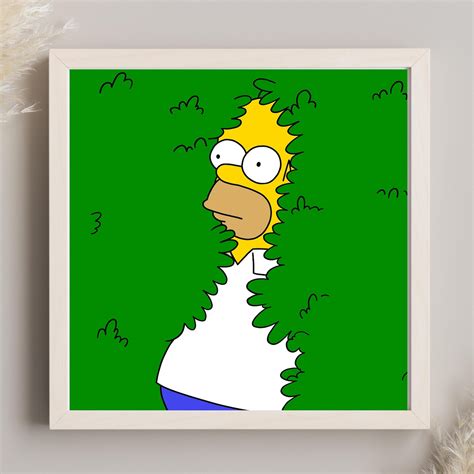 Homer Simpson in the Bushes Meme Digital Art Print Instant - Etsy