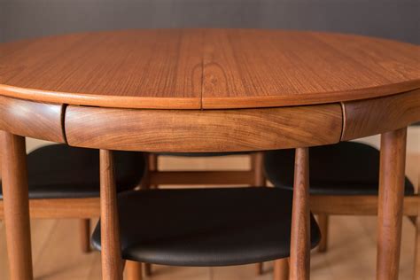 Vintage Danish Hans Olsen Teak Round Dining Table and Chair Set - Mid Century Maddist