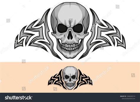 Tattoo Skull Human Skull Vector Stock Vector (Royalty Free) 1046630314 | Shutterstock