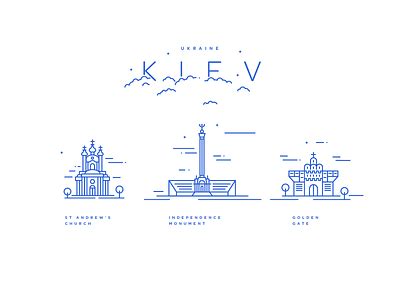 Kiev landmarks by Alexandre Mortreux on Dribbble