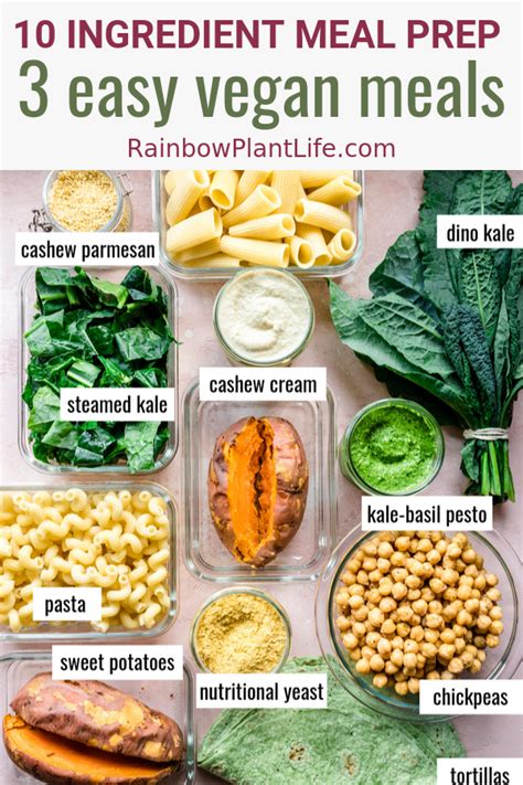 Vegan Meal Prep: 10 Ingredients, 3 Easy Vegan Meals — Rainbow Plant ...