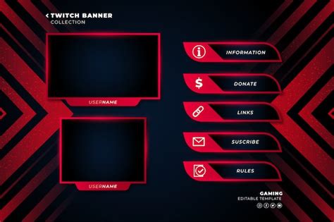 Free Vector | Twitch Banner Collection for Live Stream Template