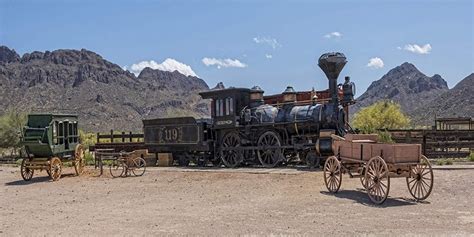 GoEoo Wild West Theme 20x10ft Vinyl Photography Background Antique Steam Train Wagon Bicycle ...