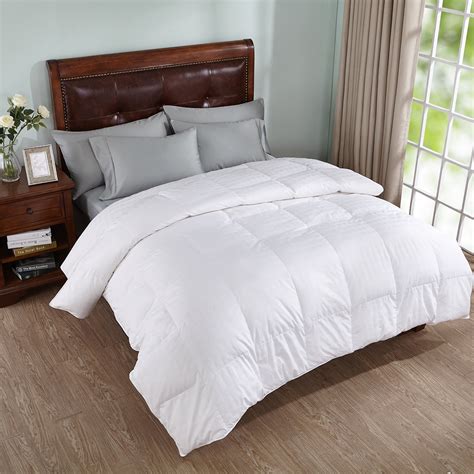 Peace Nest All Season White Goose Down King Comforter with 100% cotton shell and 600 Fill Power ...