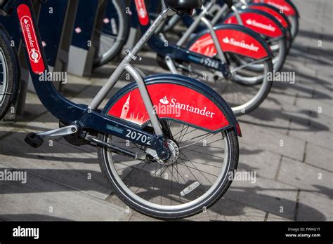 Boris Bikes Docking Station - Santander branded Stock Photo - Alamy