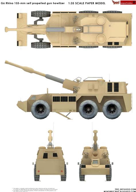 paperhobby: G6 Rhino 155-mm self propelled gun howitzer 1:35