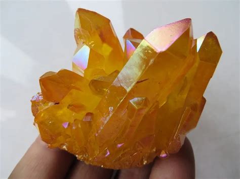 AA Natural Yellow QUARTZ CRYSTAL Titanium Crystal Cluster Specimens Reiki 125g-in Stones from ...