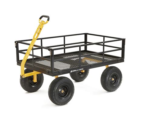Buy Gorilla Carts GOR1400-COM Steel Utility Cart, Heavy-Duty Convertible 2-in-1 Handle and ...
