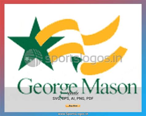 the george mason logo is shown in green, yellow and orange colors on a ...