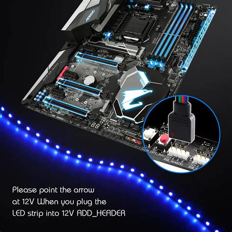 12v 4pin Rgb Motherboard Control Panel Change Colors Led Headers Led Strip Light Add_header 5050 ...