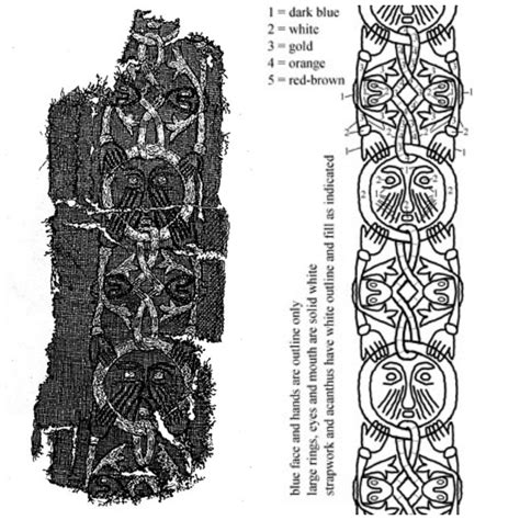 Embroidery from the tenth century Viking grave at Mammen Denmark Viking Garb, Viking Dress ...