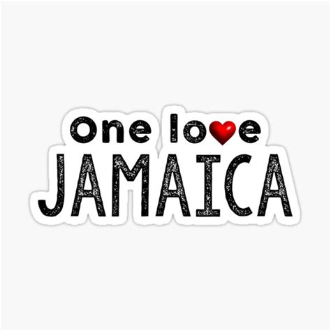 "One love Jamaica heart." Sticker for Sale by obedtheartist | Redbubble