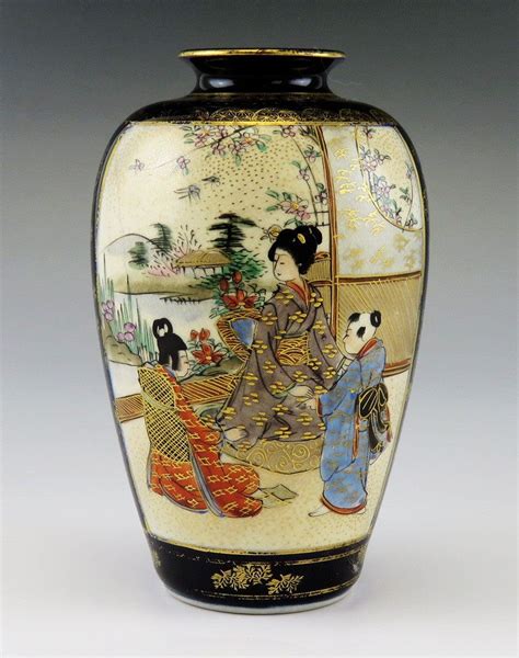 Antique Hand Painted Meiji Japanese Satsuma Pottery/Porcelain Geisha ...