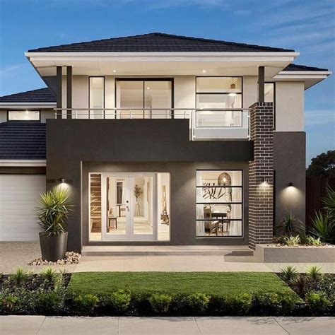 Unique and stunning Modern 2 story house is designed in a two tone ...