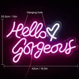 Wanxing Hello Gorgeous LED Neon Light Signs USB Power for Wedding Bedroom Birthday Party Home ...