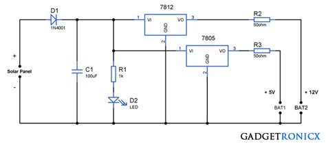 Solar powered battery charger circuit - Gadgetronicx