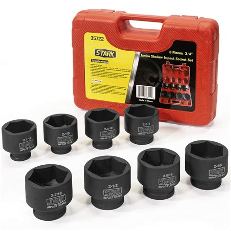 Stark 1"-Inch Drive Deep Impact Socket Set Cr-Mo 6-Point (1-Inch - 2 ...