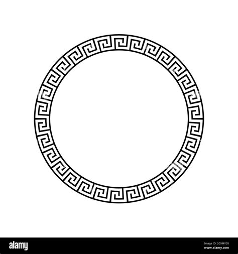 Greek circle pattern border. Vector round greek frame ornament ancient ...