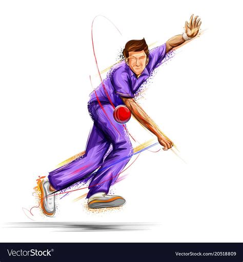 illustration of Bowler bowling in cricket championship sports. Download ...