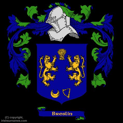 Breslin Coat of Arms, Family Crest - Free Image to View - Breslin Name Origin History and ...