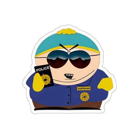 Cartman Cop respect My Authority Meme Kiss-cut Sticker South Park ...