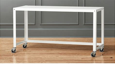 go-cart white rolling console table | CB2