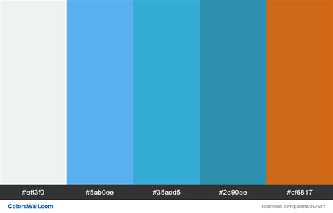 Wind Chill palette #eff3f0, #5ab0ee, #35acd5 - ColorsWall